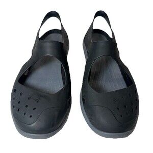 Crocs Swiftwater Wave Slingback Sandals Womens 8 Black Gray Water Shoes Comfort